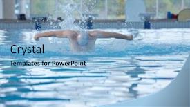  Presentation with health - Presentation with recreating on indoor olimpic pool background and a  colored foreground
