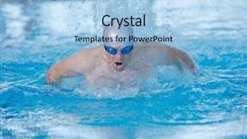  Presentation with health and fitness - Beautiful presentation theme featuring recreating on indoor olimpic pool backdrop and a  colored foreground