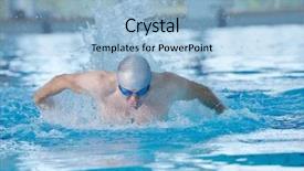  Presentation with health and fitness - PPT theme with recreating on indoor olimpic pool background and a  colored foreground