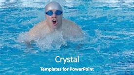  Presentation with health and fitness - Slides featuring recreating on indoor olimpic pool background and a  colored foreground