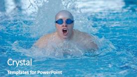  Presentation with lifestyle - Theme consisting of recreating on indoor olimpic pool background and a  colored foreground