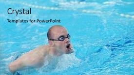  Presentation with health - Presentation enhanced with recreating on indoor olimpic pool background and a  colored foreground