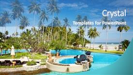  Presentation with recreation pool - Theme consisting of recreation area with swimming pool background and a teal colored foreground