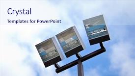  Presentation with flood - Theme with recreation center flood light background and a sky blue colored foreground