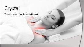  Presentation with spa concept - Beautiful slide set featuring recreation energy health massage healing backdrop and a white colored foreground