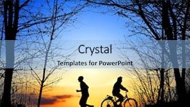  Presentation with recreation - PPT layouts with recreation jogging and cycling background and a light blue colored foreground