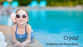  Presentation with competive swimming - Amazing slides having recreation relaxation - adorable little girl relaxing backdrop and a light blue colored foreground