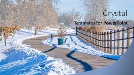  Presentation with fort - Presentation design enhanced with recreational and commuting bike trail in late fall scenery with snow fort collins in northern colorado has a well developed network of local and regional bike trails background and a light blue colored foreground