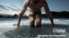  Presentation with swim - PPT theme enhanced with recreational swim in the ice background and a dark gray colored foreground