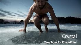  Presentation with swim - PPT layouts having recreational swim in the ice background and a gray colored foreground
