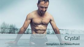  Presentation with swim - Amazing slide set having recreational swim in the ice backdrop and a light blue colored foreground