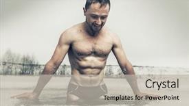  Presentation with swim - Slide set featuring recreational swim in the ice background and a  colored foreground