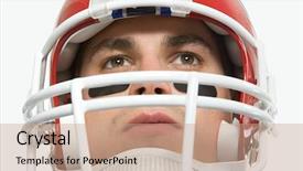  Presentation with grunge american football field - Amazing presentation theme having recruiting sports - american football player backdrop and a coral colored foreground