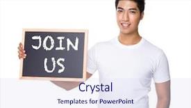  Presentation with chalkboard - Beautiful PPT theme featuring recruiting sports - asian man with chalkboard showing backdrop and a  colored foreground