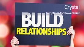  Presentation with build - Theme enhanced with recruitment advertisement project - build relationships card with bokeh background and a ocean colored foreground