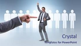  Presentation with recruitment - PPT theme featuring selections hiring - recruitment and employment concept background and a light blue colored foreground