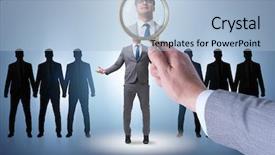  Presentation with recruitment hiring - Cool new slides with selections hiring - recruitment and employment concept backdrop and a light blue colored foreground