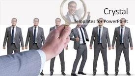  Presentation with recruitment - Colorful presentation theme enhanced with selections hiring - recruitment and employment concept backdrop and a white colored foreground