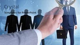  Presentation with recruitment - PPT layouts with recruitment and employment concept with selected employee background and a light blue colored foreground