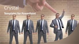  Presentation with recruitment - Amazing theme having recruitment and employment concept with selected employee backdrop and a coral colored foreground