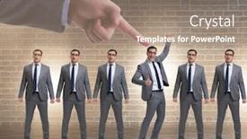  Presentation with recruitment - Amazing presentation design having recruitment and employment concept with selected employee backdrop and a coral colored foreground