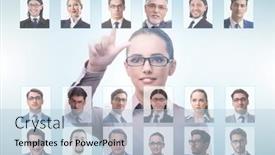  Presentation with recruitment - Slide deck with recruitment-and-employment-concept background and a light blue colored foreground