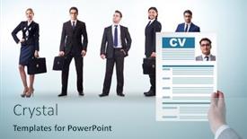  Presentation with recruitment - PPT theme consisting of recruitment-and-employment-concept background and a light blue colored foreground