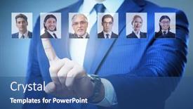  Presentation with recruitment - Slide set featuring recruitment-and-employment-concept background and a ocean colored foreground