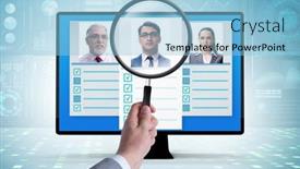  Presentation with recruitment - PPT theme consisting of recruitment-and-employment-concept background and a light blue colored foreground