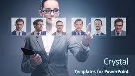  Presentation with recruitment - Audience pleasing slides consisting of recruitment-and-employment-concept backdrop and a ocean colored foreground