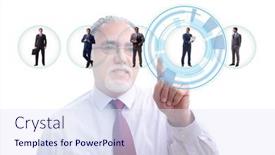  Presentation with recruitment - Cool new slide deck with recruitment-and-employment-concept backdrop and a sky blue colored foreground