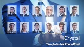  Presentation with recruitment - Slide deck featuring recruitment-and-employment-concept background and a ocean colored foreground