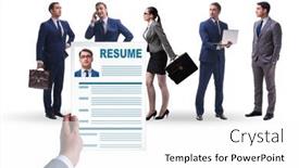  Presentation with recruitment - Cool new PPT theme with recruitment-and-employment-concept backdrop and a white colored foreground