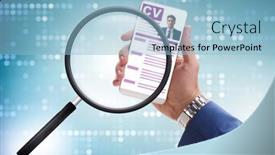  Presentation with recruitment - Audience pleasing presentation design consisting of recruitment-and-employment-concept backdrop and a light blue colored foreground