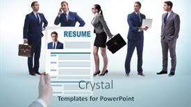  Presentation with recruitment - Colorful presentation design enhanced with recruitment-and-employment-concept backdrop and a light blue colored foreground