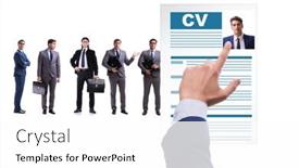  Presentation with recruitment - Colorful slide set enhanced with recruitment-and-employment-concept backdrop and a white colored foreground