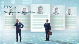  Presentation with recruitment - PPT theme featuring recruitment-and-employment-concept background and a sky blue colored foreground