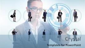  Presentation with recruitment - Slide set consisting of recruitment-and-employment-concept background and a light blue colored foreground