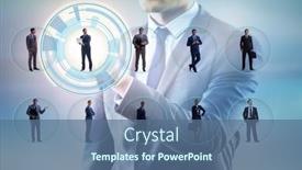  Presentation with recruitment - Beautiful presentation design featuring recruitment-and-employment-concept backdrop and a ocean colored foreground