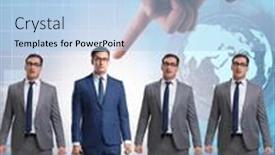  Presentation with recruitment - Presentation design enhanced with recruitment-and-employment-concept and a light blue colored foreground