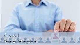  Presentation with human resources - PPT theme with recruitment-and-job-search-concept background and a light blue colored foreground