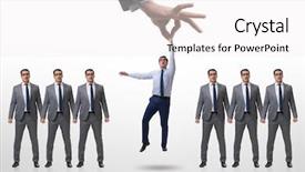  Presentation with recruitment - PPT theme with recruitment concept with hand picking background and a white colored foreground