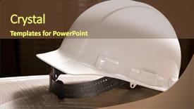  Presentation with recruitment - Theme enhanced with recruitment industry - hard hat background and a tawny brown colored foreground