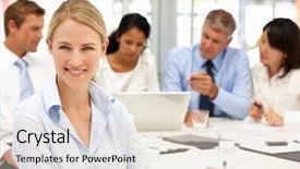  Presentation with recruitment - Colorful slide set enhanced with recruitment office meeting backdrop and a lemonade colored foreground