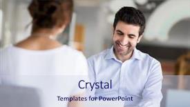  Presentation with professional interview - Cool new presentation with recruitment project - interview of two business professionals backdrop and a sky blue colored foreground