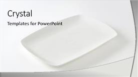 Presentation with white plate - Audience pleasing theme consisting of rectangle all-white porcelain plate backdrop and a white colored foreground