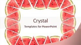  Presentation with constructionsteel frame - Amazing theme having rectangle frame with watermelon slices backdrop and a  colored foreground