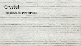  Presentation with white brick wall - Theme featuring rectangle geometric pattern - background of aged grungy textured background and a light gray colored foreground