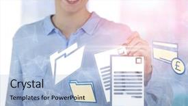  Presentation with column writing - Presentation design having rectangle geometric pattern - composite image of businesswoman writing background and a  colored foreground