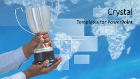  Presentation with hand world hands of jesus - Audience pleasing presentation theme consisting of rectangle geometric pattern - digital composite of digital image backdrop and a light blue colored foreground